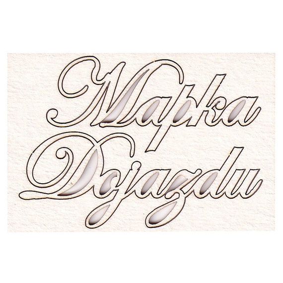 SCRAPINIEC Dekorpappe Die Cut Chipboard Dekoration, Inschrift Mapka dojazdu 3576