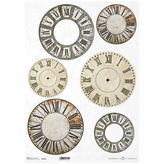 Reispapier für Decoupage A3 ITD-R650L Uhren