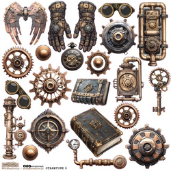 AUFKLEBER ScrapLove Dekor Stickers - Steampunk 6