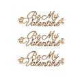 WYCINANKA - Dekorpappe Die Cut Chipboard - BE MY VALENTINE - Be My Valentine Schriftzug mit Herzen 3pcs