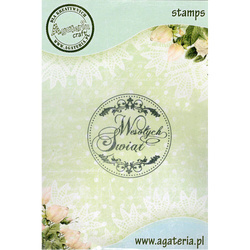 AGATERIA - Transparent Stempel Motivstempel Clear Stamp, Kreis Wesołych Świąt Untertitel PL