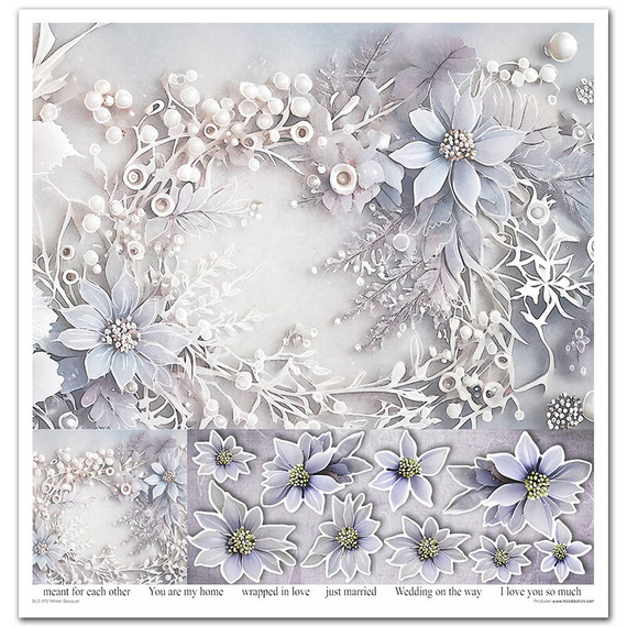ITD 11Stk 30x30cm Scrapbooking Papier 200g 30x30 - Winter Bouquet