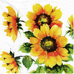 SERVIETTEN 1 Stück Motivservietten Decoupage Napkin 33x33cm, Colourful Sunflowers