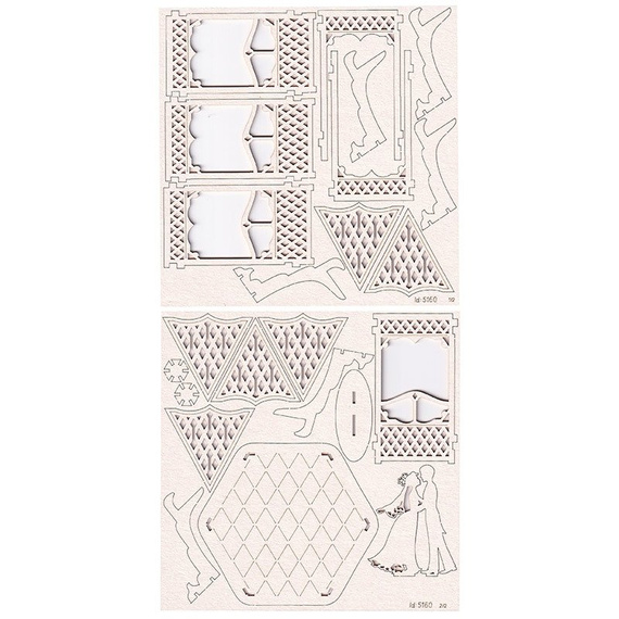 SCRAPINIEC Dekorpappe Die Cut Chipboard Dekoration Ornament, Laube 5160