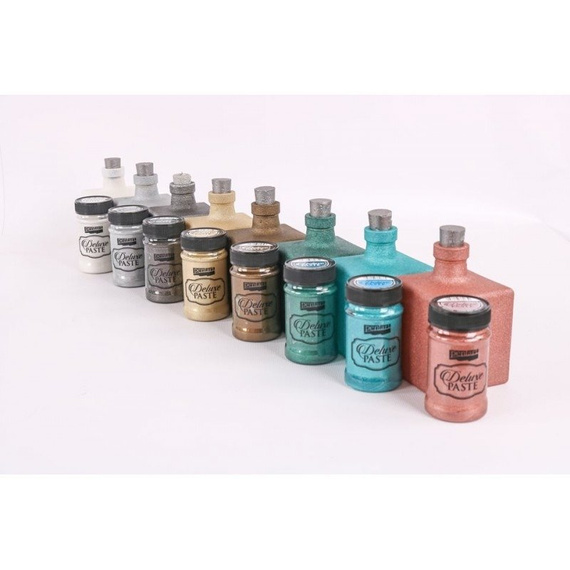 PENTART Deluxe PASTE Effektpaste, Basteln, für Schablonen Platin 100 ml