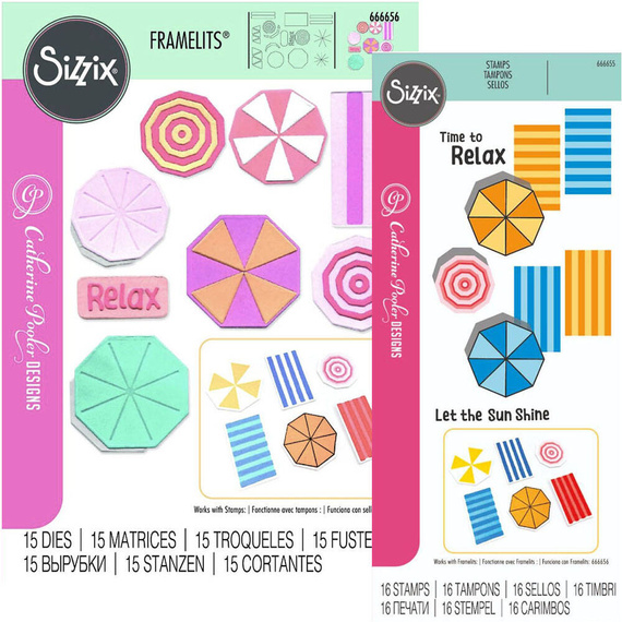 SIZZIX Stempel + Stanzform - Beach Blankets & Brellas 