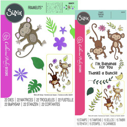 SIZZIX Stempel + Stanzform Set - Going Bananas