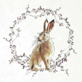 ITD - Reispapier-Set - RSM051 - Hasen mit Blumenkränzen