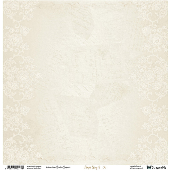 Scrapbooking Papier - ScrapAndMe - Simple Story 4 05/06 - doppelseitig 30x30 cm