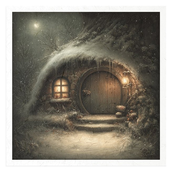 Reispapier-Set - Häuschen, Hütten, Höhlen, Fantasie, Fee, Winter - RSM209 - Itd Collection