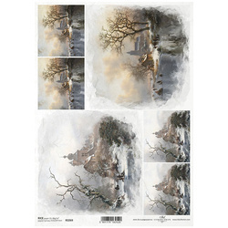 ITD Reispapier Decoupage Bastelpapier Serviettentechnik-R2269 Vintage-Ansichten, Landschaft