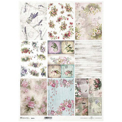 ITD Reispapier Decoupage Bastelpapier, A3 873L Bretter, Blumen