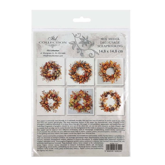 Scrapbooking-Bastelpapier-Set reisfeld - ITD - RSM151 Herbstsand Zapfen Vogelbeere