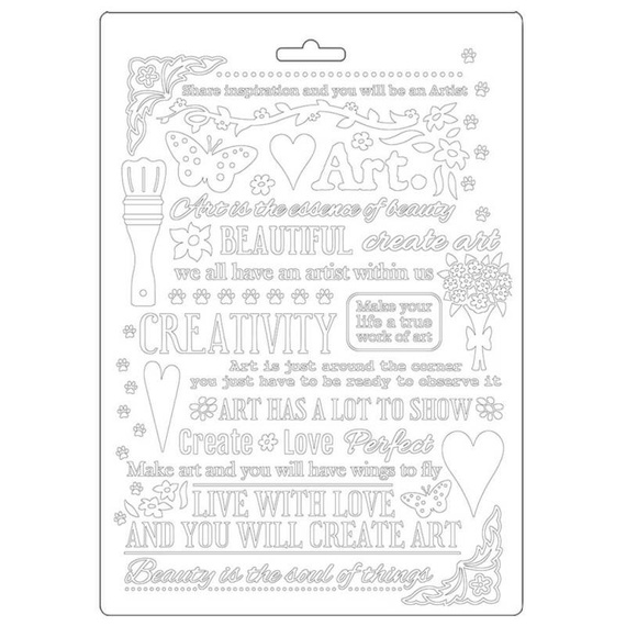 STAMPERIA A5 flexible Relief-Gießform aus Kunststoff Form für Pasten, Atelier Untertitel