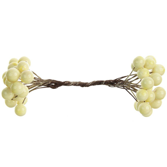 Beerenzweig - cremig - 1 Zweig mit 40 Beeren 