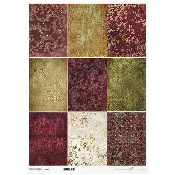 ITD Reispapier Decoupage Bastelpapier A3 Tapetenmotiv Wickelt R0951L