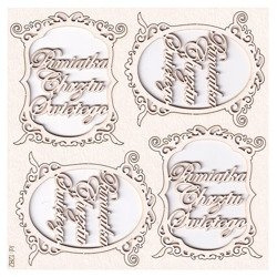 Dekorpappe Die Cut Chipboard Dekorativer Rahmen Taufe souvenir romantica - SCRAPINIECrapiniec