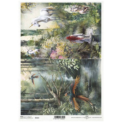 ITD Reispapier Decoupage Bastelpapier Serviettentechnik-R2323 Phönix, Einhörner, märchenhafte Atmosphäre