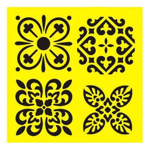 ITD Mixed Media Schablone STENCIL für Decoupage Scrapbooking 16x16, ST0146 Ornament