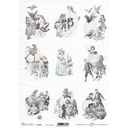 ITD Reispapier Decoupage Bastelpapier Softpapier Serviettentechnik, Kinder, spielen, Ostern, Vögel, Hasen R2163