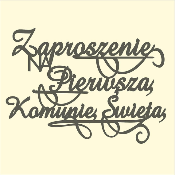 Dekorpappe Die Cut Chipboard - Einladung zur ersten heiligen Kommunion - Aufschrift 6 Stück - Scrapiniec