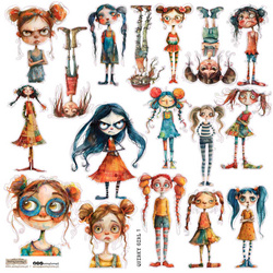 AUFKLEBER ScrapLove Dekor Stickers - Quirky Girl 1