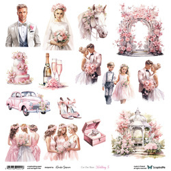 30x30cm doppelseitig Scrapbooking Papier - ScrapAndMe - Wedding 5 - Ausschneidebogen