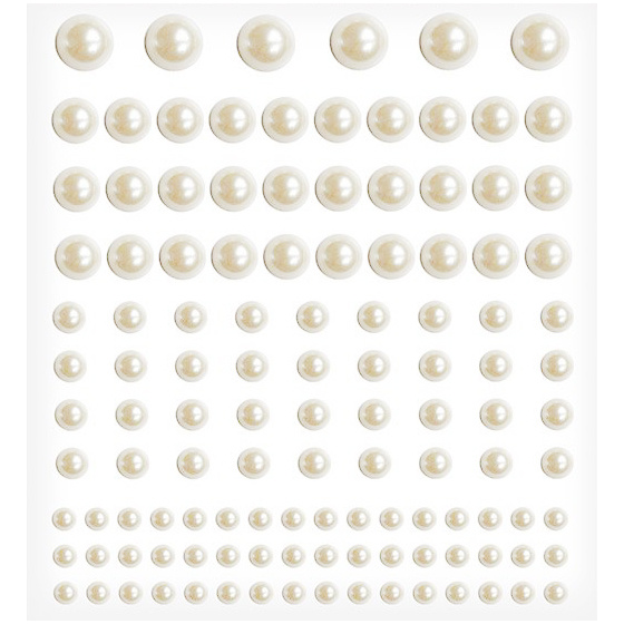 Selbstklebende Perlen Mix ecru
