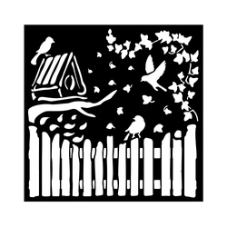 STAMPERIA Mixed Media Schablone STENCIL - House of Roses  Vögelchen