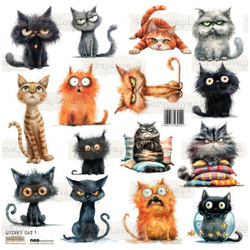 AUFKLEBER ScrapLove Dekor Stickers - Quirky Cat 1