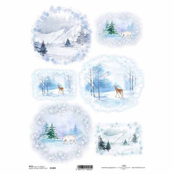 ITD Reispapier Decoupage Bastelpapier Serviettentechnik-R1484 Winteransichten