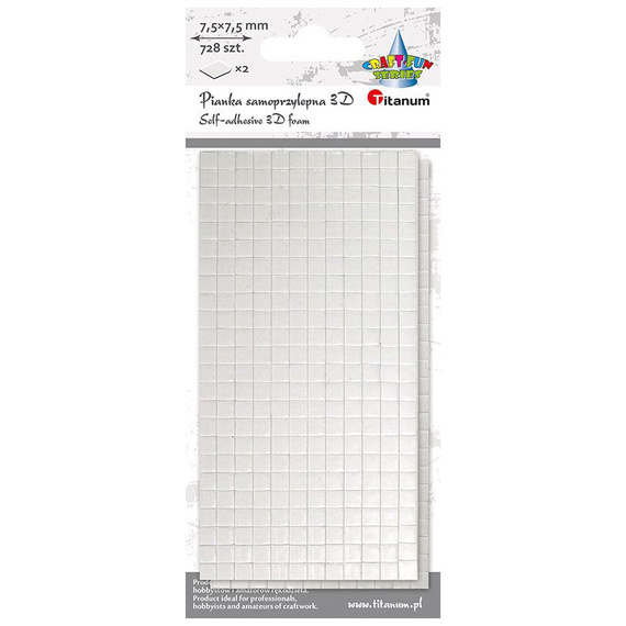 3D Schaumstoff-Klebepads 7,5 x 7,5 mm - 3 mm - 728 Stück - für Scrapbooking & Basteln