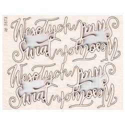Dekorpappe Die Cut Chipboard - Joyful - Frohe Weihnachten 4 Schriftzüge - Scrapiniec