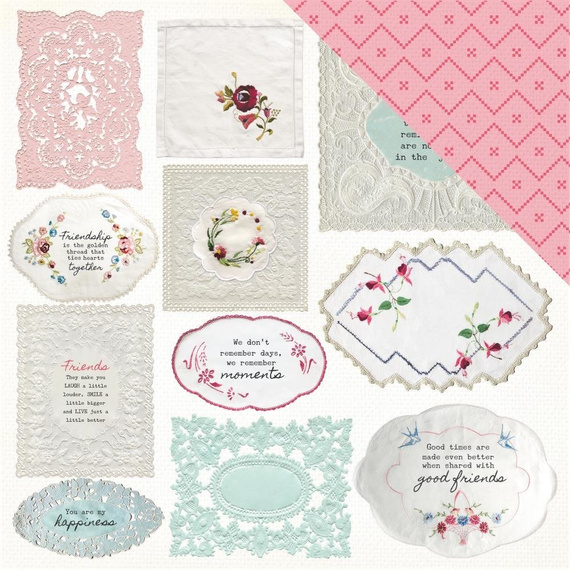 KAISERCRAFT 30x30cm doppelseitig Scrapbooking Papier Designpapier Handkerchief