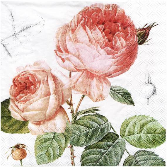 SERVIETTEN 1 Stück Motivservietten Decoupage Napkin 33x33cm, Elisabeth Rose