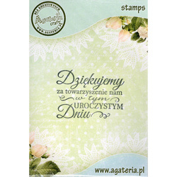 AGATERIA - Transparent Stempel Motivstempel Clear Stamp, Dziękujemy za towarzyszenie nam Untertitel PL