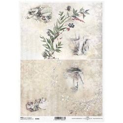 ITD Reispapier Decoupage Bastelpapier Serviettentechnik-R1901 Ansichten, Jahrgang, Frauen, Pflanzen