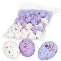 STYROPOREIER OSTEREIER Violetttöne Gesprenkelte Eier Schlaufe 50 Stk.,1,8x2,5 cm