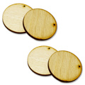 Holzkreis - Anhänger - Ohrringe 4 Stück. 3 cm Dekor