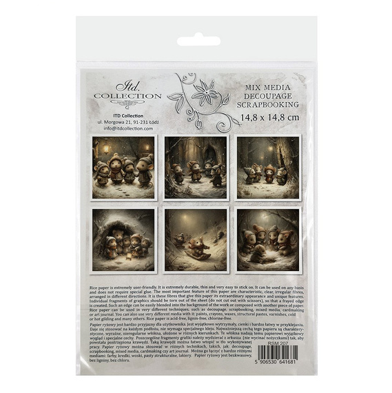 Reispapier-Set - Wintergeschichte, Märchen, Mäuse - RSM207 - Itd Collection