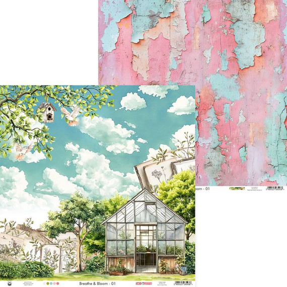 P13 Set 24 Blatt 15x15cm doppelseitig Scrapbooking Papier Block 240g, Breathe and Bloom