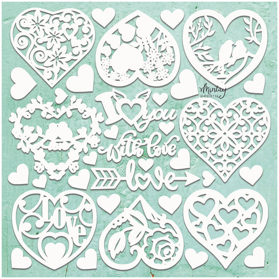 MINTAY Chippies - Dekorpappe Die Cut Chipboard Dekoration Ornament - My Heart