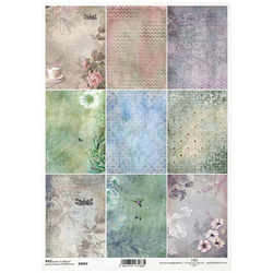 ITD Reispapier Decoupage Bastelpapier R2029 Libellen, Käfer, Abendwiese Set