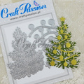 CRAFT PASSION Stanzform Präge Stanzschablone Cutting Die - Weihnachtsbaum mit Christbaumkugeln