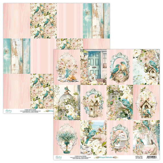 MINTAY Set 12Stk 30x30cm doppelseitig Scrapbooking Papier 240g - Winged Melodies