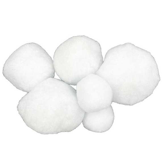 LOVEART POMPONS 6Stk./Größenmix Bommel Bälle zum Basteln, weiß