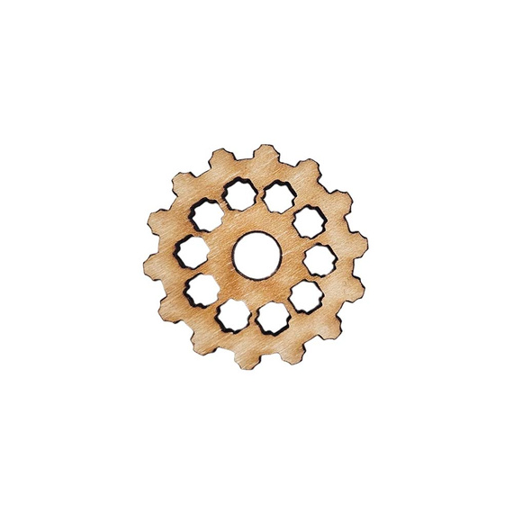 Holzverzierung Zahnrad Nr. 11 - Set mit 10 Stück - Decor