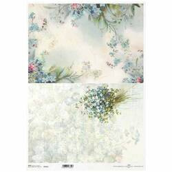 ITD Reispapier Decoupage Bastelpapier A3 Blumen, Notizen 1021L