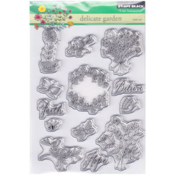 PENNY BLACK Transparenten Stempel Motivstempel - Delicate Garden - Blumen Garten