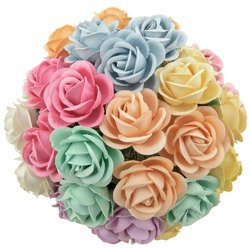 ROSEN Chelsea 35mm 50Stk Scrapbooking Maulbeerpapier Blumen Flower, pastell mix